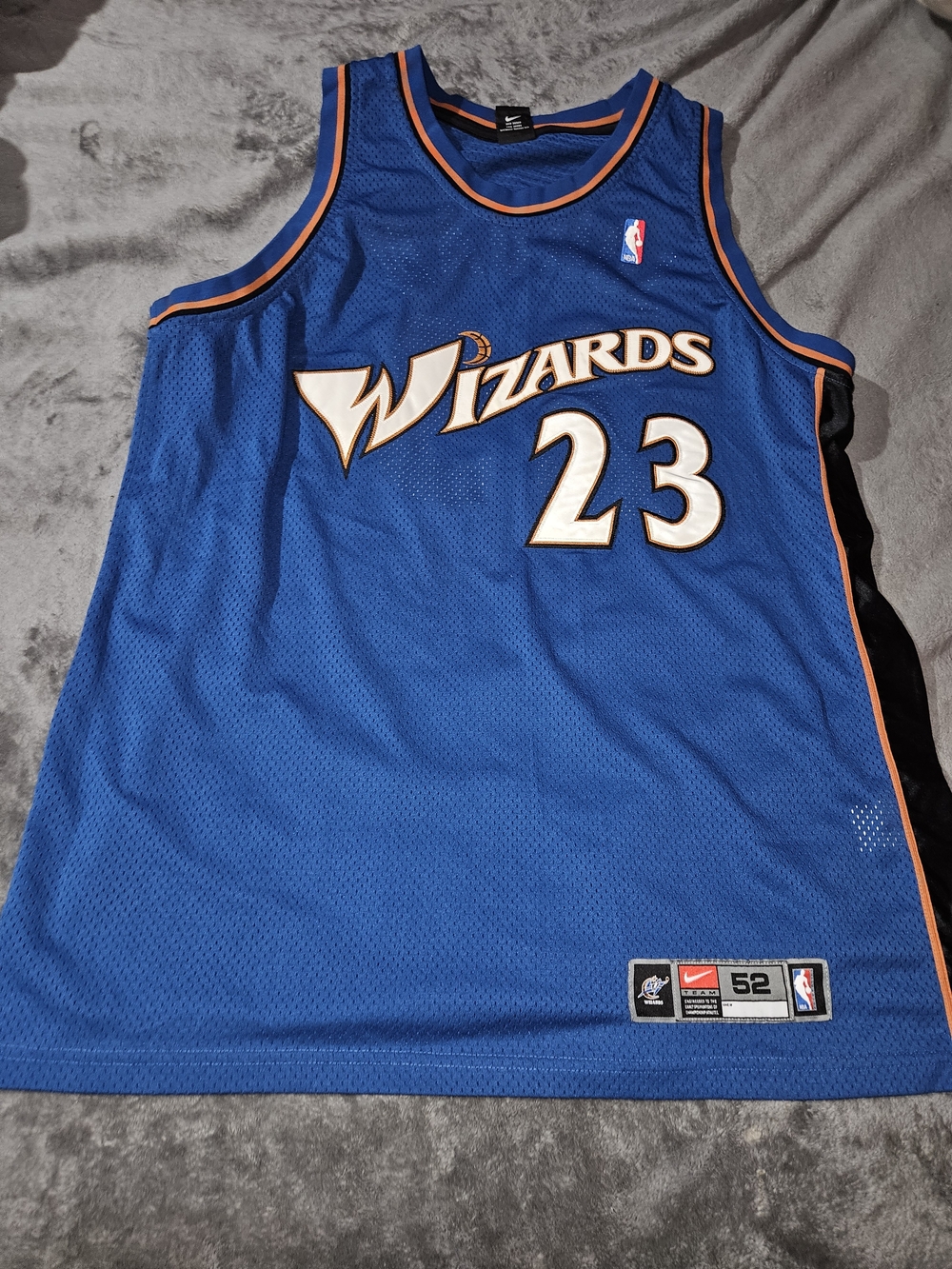 Nike Blue Wizards #23 Mesh Basketball Jersey with Orange Trim